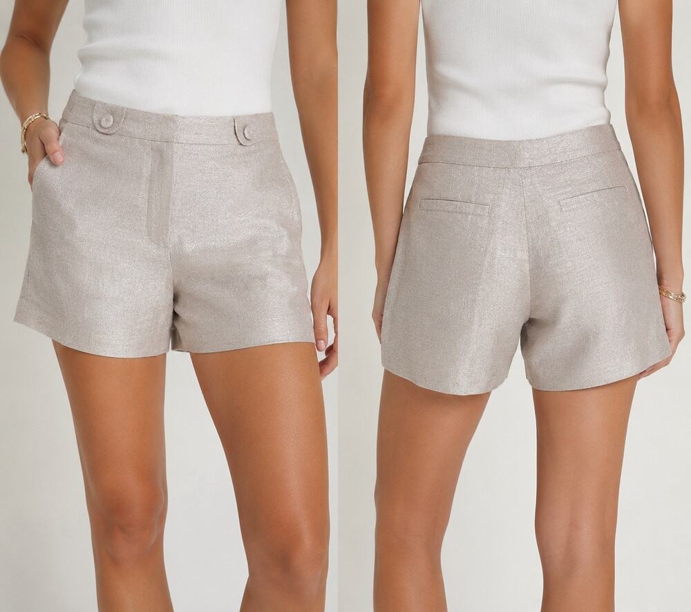 J.Crew City Fit Metallic Linen Blend Shorts – Women’s Size 10
